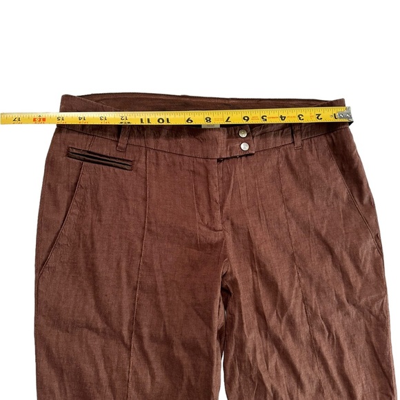 Marciano Brown Linen Capri Pants Size 4 - Picture 14 of 17